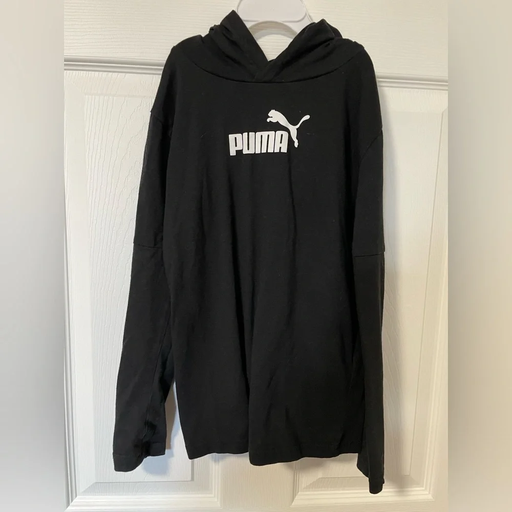 PUMA long‎ sleeve Tshirt black hoodie kids size small 8 tech shirt material